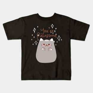 Pawsome cat Kids T-Shirt